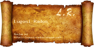 Lugosi Rados névjegykártya